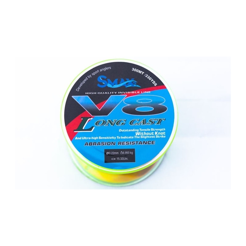 Fir Monofilament, Smax V8, Long Cast, Yellow, 300m