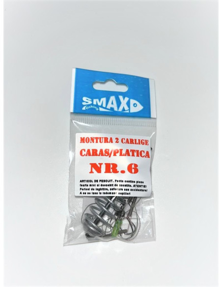 Montură pescuit caras și plătică cu 2 cârlige – SMAX