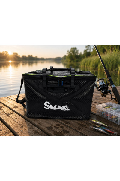 Geantă PVC pentru Accesorii Pescuit Smax Fishing Rezistentă la Apă, 49×28×28 cm, Rigla 50 cm