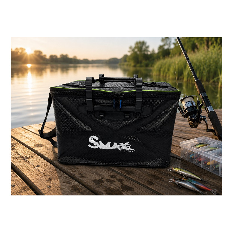 Geantă PVC pentru Accesorii Pescuit Smax Fishing Rezistentă la Apă, 49×28×28 cm, Rigla 50 cm