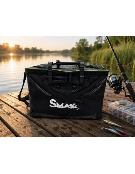 Geantă PVC pentru Accesorii Pescuit Smax Fishing Rezistentă la Apă, 49×28×28 cm, Rigla 50 cm