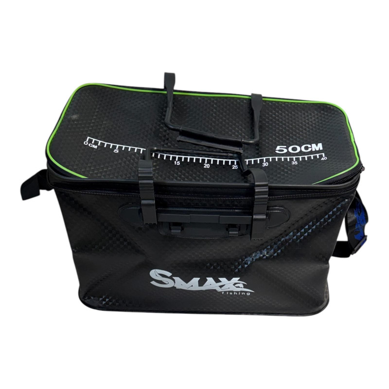Geantă PVC pentru Accesorii Pescuit Smax Fishing Rezistentă la Apă, 49×28×28 cm, Rigla 50 cm