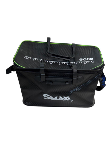 Geantă PVC pentru Accesorii Pescuit Smax Fishing Rezistentă la Apă, 49×28×28 cm, Rigla 50 cm