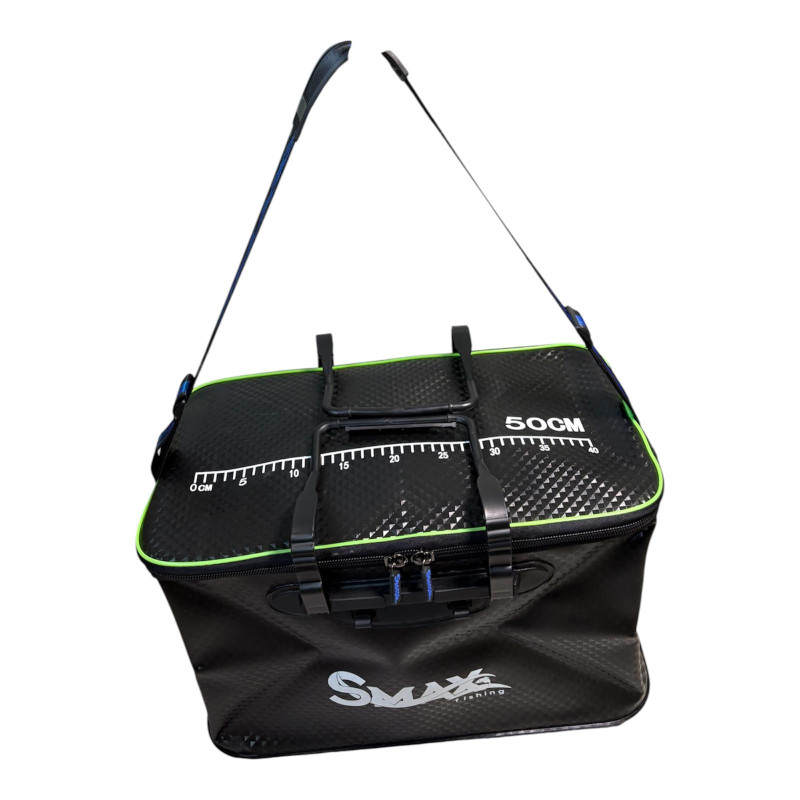 Geantă PVC pentru Accesorii Pescuit Smax Fishing Rezistentă la Apă, 49×28×28 cm, Rigla 50 cm