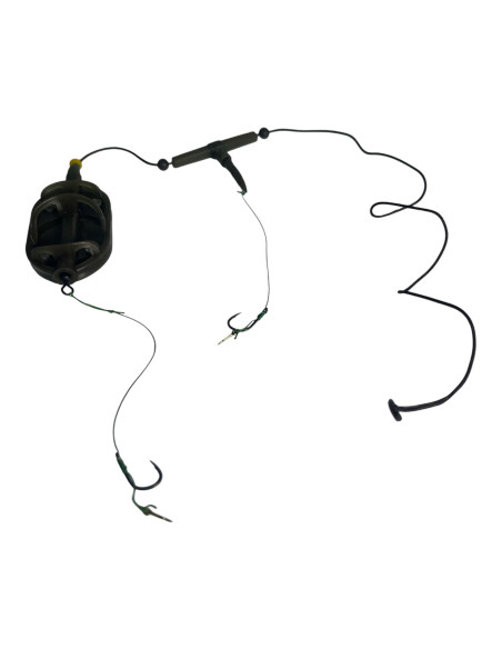 Montură pescuit crap Method in-line 40g cu 2 cârlige Nr.8 cu SPIN – Lazy Fish