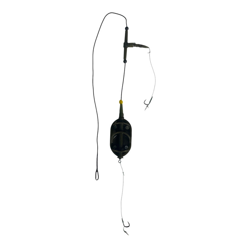 Montură pescuit crap Method in-line 40g cu 2 cârlige Nr.8 cu SPIN – Lazy Fish