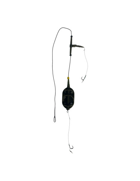 Montură pescuit crap Method in-line 40g cu 2 cârlige Nr.8 cu SPIN – Lazy Fish