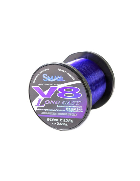 Fir Monofilament Smax V8 Long Cast Purple 1200m