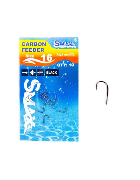 Carlige Feeder Carbon Smax, 10buc/set