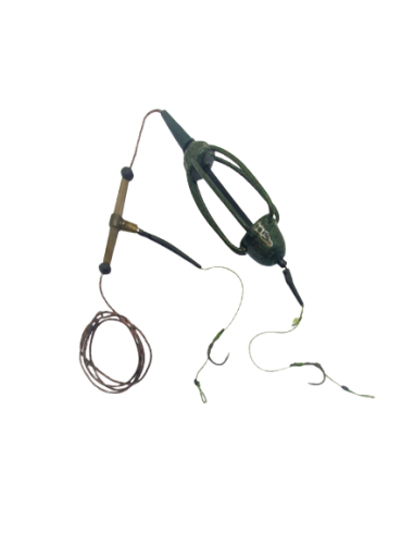 Montură pescuit crap cu momitor 55g – 2 cârlige, leadcore | SMAX Premium