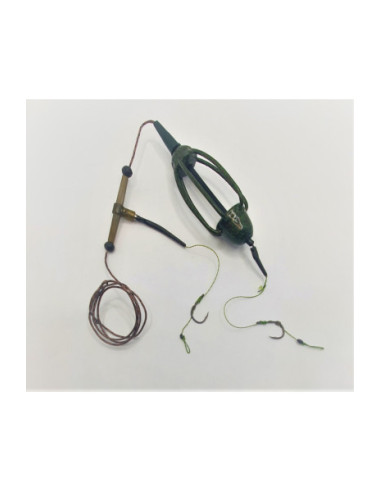 Montură pescuit crap cu momitor 55g – 2 cârlige, leadcore | SMAX Premium