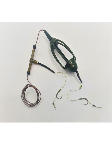 Montură pescuit crap cu momitor 55g – 2 cârlige, leadcore | SMAX Premium