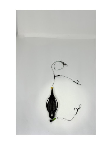 Montură pescuit crap ape curgătoare 105g – 2 cârlige | Premium