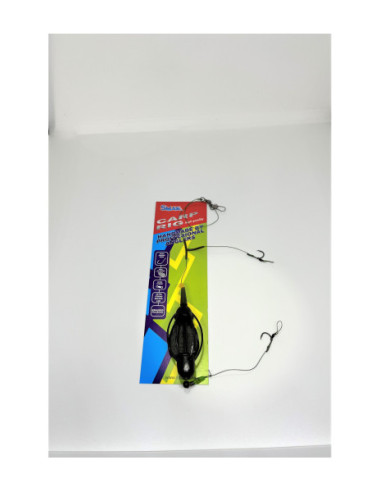 Montură pescuit crap ape curgătoare 105g – 2 cârlige | Premium