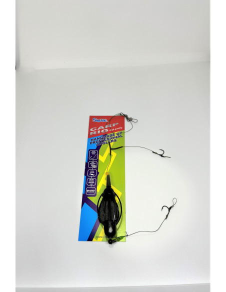 Montură pescuit crap ape curgătoare 105g – 2 cârlige | Premium