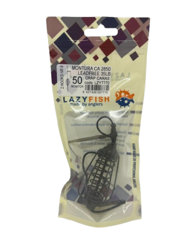 Montura pescuit crap/caras momitor 50g, 2 carlige NR.8 / Leadfree 35LB - CA2850