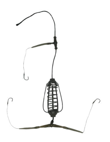 Montura cu momitor caras, crap 50g, 3 hooks Nr.8 / Leadfree 35LB - CA3850