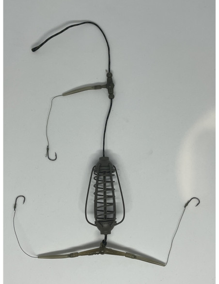 Montura cu momitor caras, crap 50g, 3 hooks Nr.8 / Leadfree 35LB - CA3850