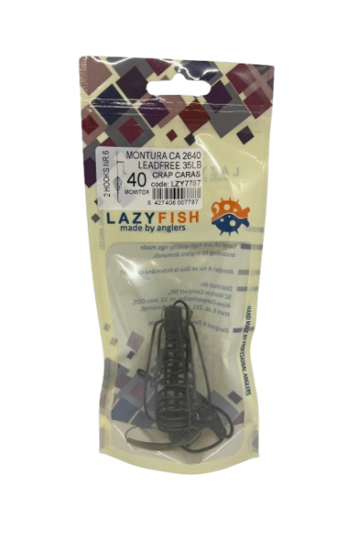 Montura pescuit crap/caras momitor 40g cu 2 carlige Nr.6 – Lazy Fish CA2640 2