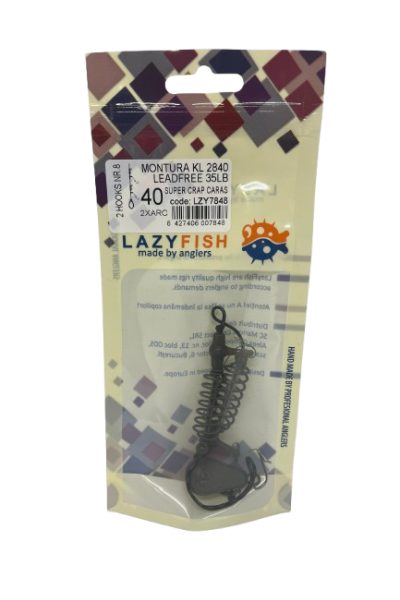 Montura pescuit crap/caras 2xarc 40g cu 2 carlige Nr.8 – Lazy Fish KL2840 Super 2