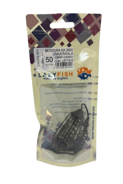 Montura pescuit universala crap/caras momitor x2 50g cu 2 carlige Nr.6 – Lazy Fish KA2650 2