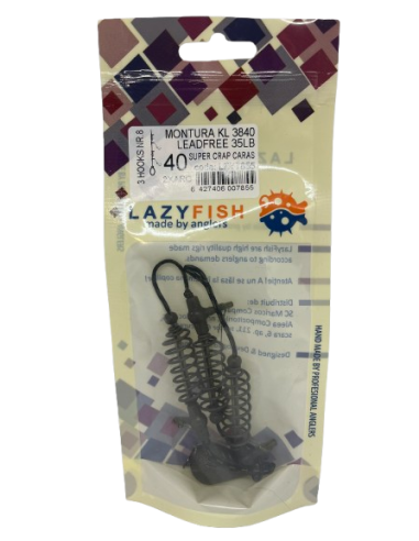 Montură pescuit crap/caras 3×arc 40g cu 3 cârlige Nr.8 – Lazy Fish KL3840 Super