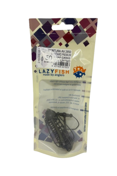 Montură pescuit crap/caras cu momitor 50g cu 2 cârlige Nr.6 – Lazy Fish AV2650 2