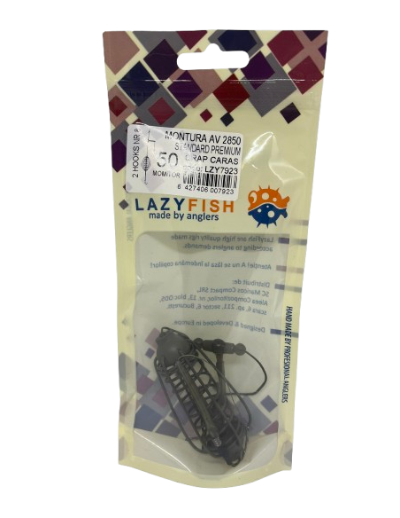 Montură pescuit crap/caras cu momitor 50g cu 2 cârlige Nr.6 – Lazy Fish AV2650