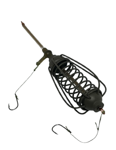 Montură pescuit crap/caras cu momitor și tijă 50g cu 2 cârlige Nr.8 – Lazy Fish BOA2850