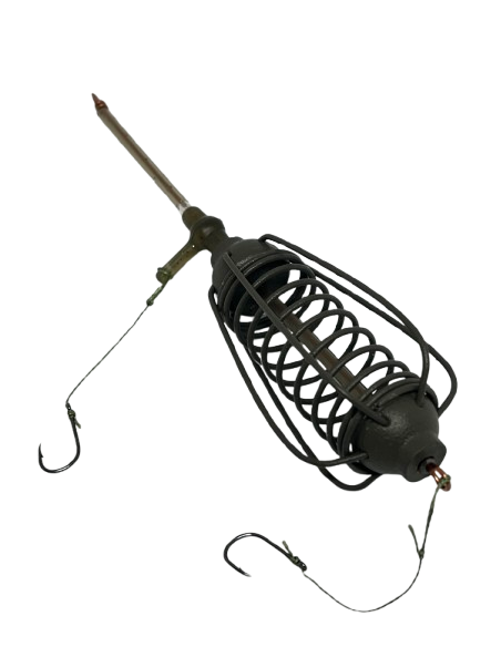 Montură pescuit crap/caras cu momitor și tijă 50g cu 2 cârlige Nr.8 – Lazy Fish BOA2850