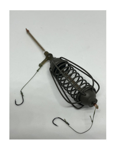 Montură pescuit crap/caras cu momitor și tijă 50g cu 2 cârlige Nr.8 – Lazy Fish BOA2850