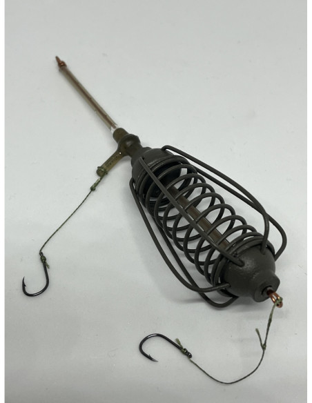 Montură pescuit crap/caras cu momitor și tijă 50g cu 2 cârlige Nr.8 – Lazy Fish BOA2850