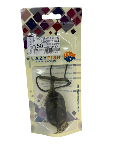Montură pescuit crap Method XL in-line 50g cu 2 cârlige Nr.8 – Lazy Fish CHFXL2850