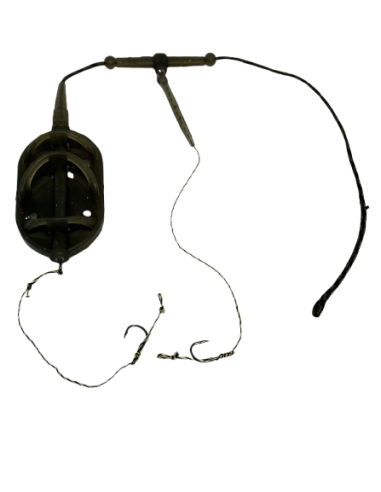 Montură pescuit crap Method XL in-line 50g cu 2 cârlige – Lazy Fish CHFXL2650