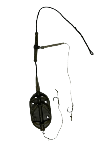 Montură pescuit crap Method XL in-line 50g cu 2 cârlige – Lazy Fish CHFXL2650