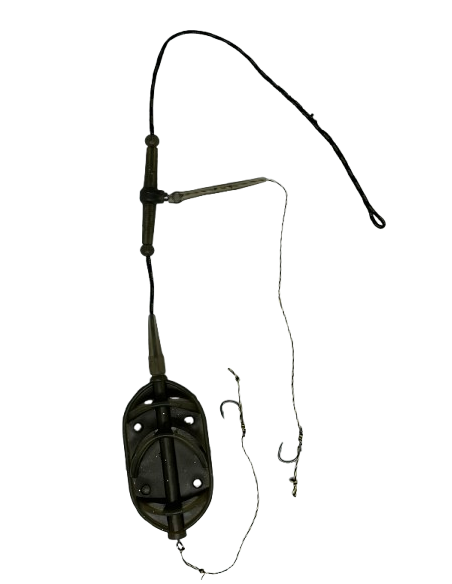 Montură pescuit crap Method XL in-line 50g cu 2 cârlige – Lazy Fish CHFXL2650