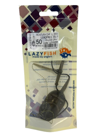 Montură pescuit crap Method XL in-line 50g cu 2 cârlige – Lazy Fish CHFXL2650