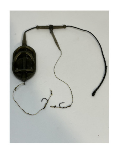 Montură pescuit crap Method XL in-line 50g cu 2 cârlige – Lazy Fish CHFXL2650