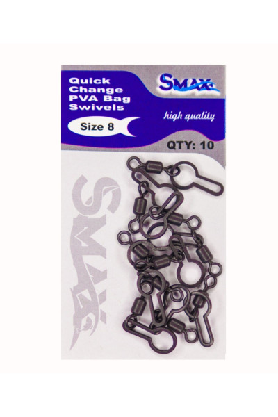 Vartej cu agrafa PVA Smax nr.8 (Quick Change PVA Swivel) 10 buc./plic