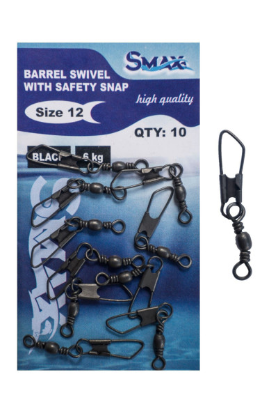 Agrafa tabla Smax cu vartej  (Barrel Swivel With Safety Snap)