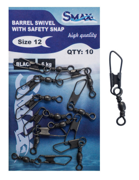 Agrafa tabla cu vartej  (Barrel Swivel With Safety Snap)  Smax, 10 buc./plic