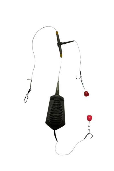 Montura pescuit crap Dunare 2 carlige Nr.4, Riska,  Lazy Fish | Calitate Premium