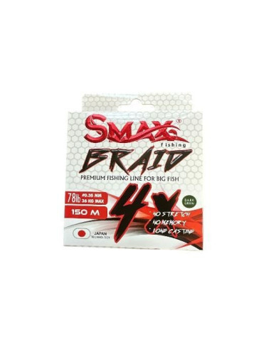Fir Textil Smax Braid Line X4,  culoare Verde, 150m