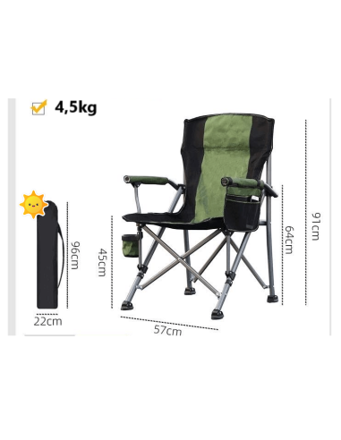 Scaun pliabil pescuit SMAX cu suport pahar și husă transport