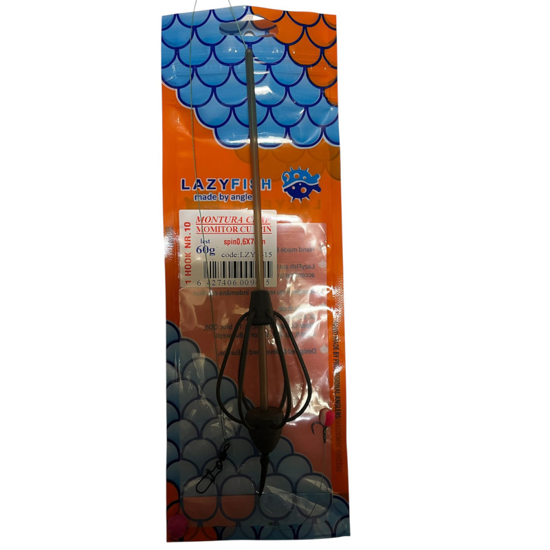 Montura pescuit crap cu momitor, cu spin, Lazy Fish